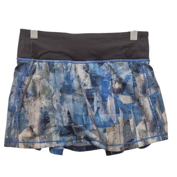 Lululemon Size 2 Play Off The Pleats Skirt Skort Blue Black Sun Dazed - Picture 1 of 9